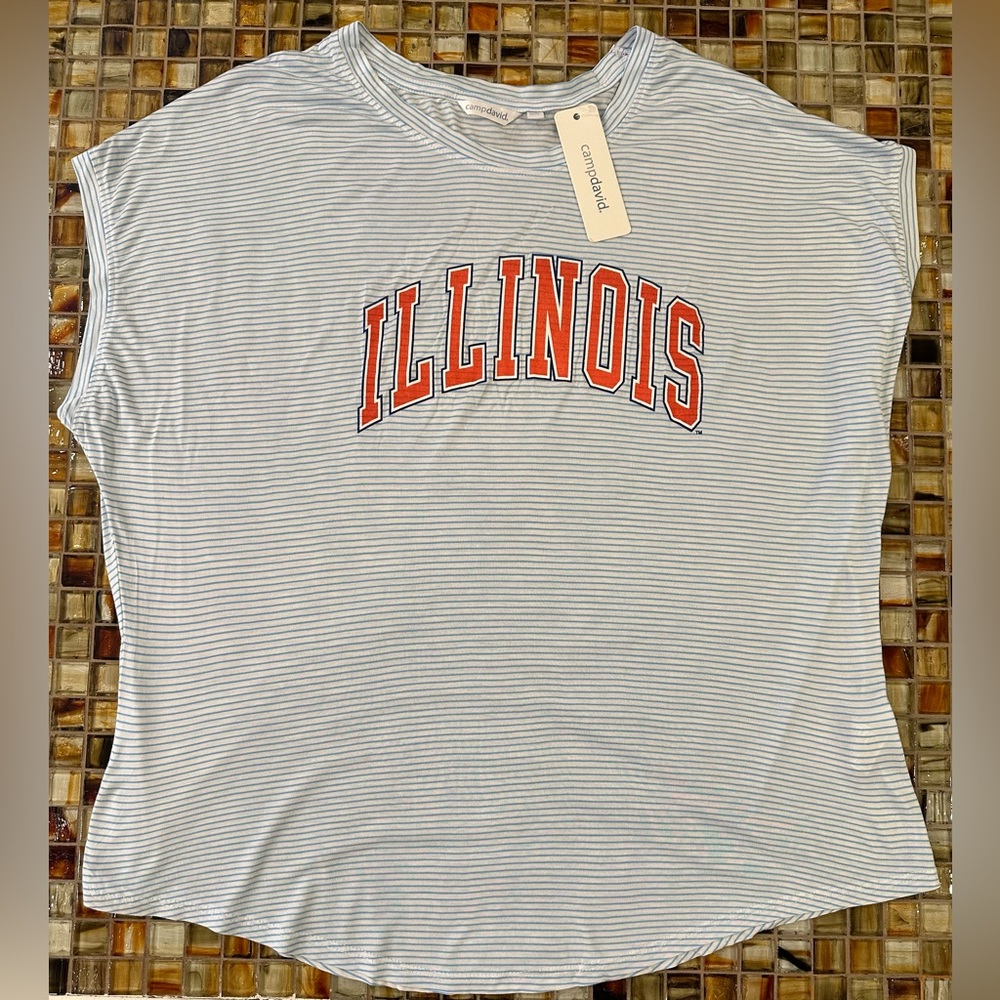 NWT Women’s Illinois Fighting Illini Camp David Striped Sleeveless Top~2XL~$30
